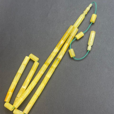 Usta İşi Damla Kehribar Kesme Tespih 6*12 (mm)