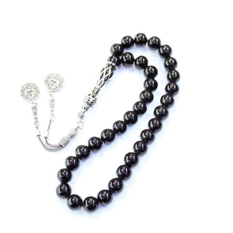 Nakkaş İmameli Oltu Taşı Tespih 9,5 (mm)