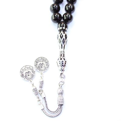 Nakkaş İmameli Oltu Taşı Tespih 9,5 (mm)