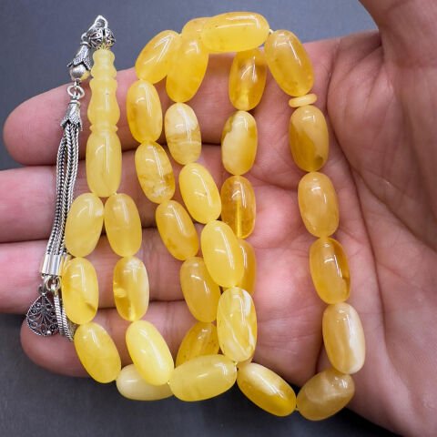 Kaliningrad Damla Kehribar Kapsül Tespih 8*14,5 (mm)-3