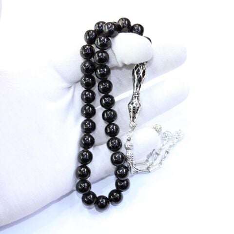 Nakkaş İmameli Oltu Taşı Tespih 10 (mm)