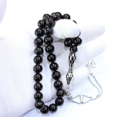 Nakkaş İmameli Oltu Taşı Tespih 10,5 (mm)