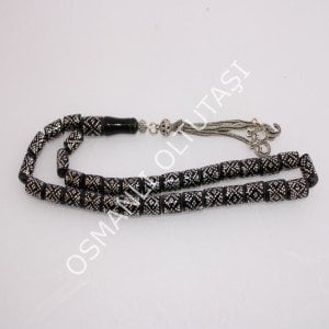 Gümüş İşlemeli Örgülü Baklava Desen Kesme 8*11 (mm)
