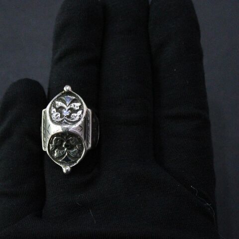 Antika Savatlı Unisex Gümüş Yüzük Model No - 24