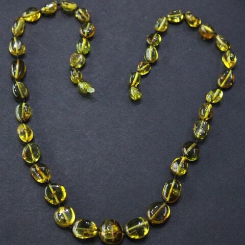 Haşere Fosilli Kaliningrad Damla Kehribar Kolye