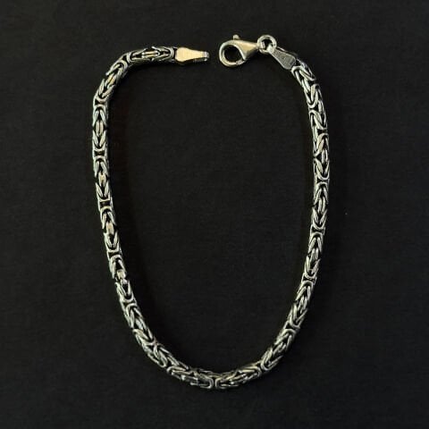 Gümüş Kral Zinciri Bileklik 12,5 (gr)