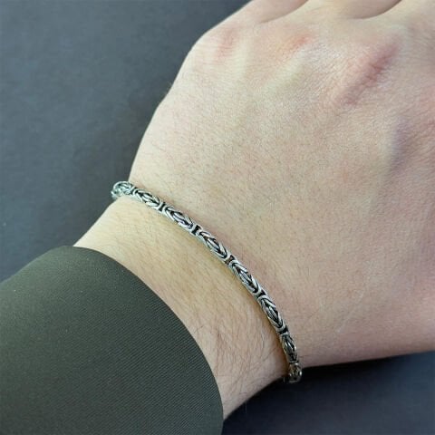 Gümüş Kral Zinciri Bileklik 12,5 (gr)