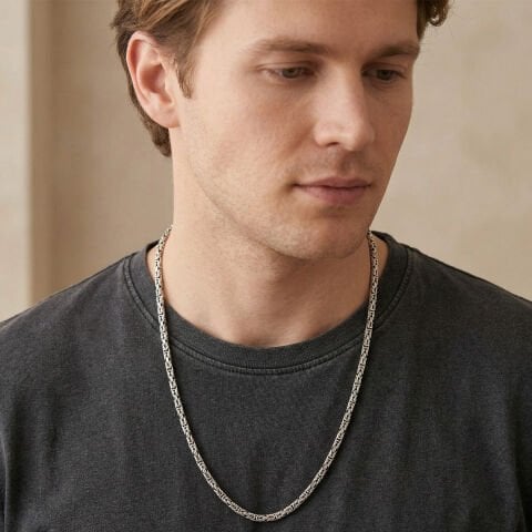 Gümüş Kral Zinciri Kolye 2,5 (mm)-3