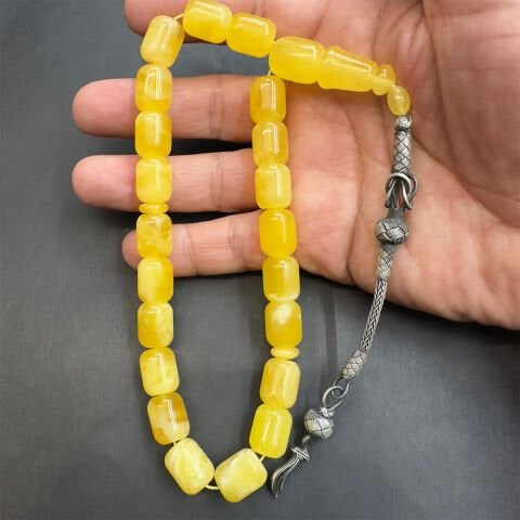 Maskot Kaliningrad Damla Kehribar Tespih 11*13,5 (mm)-1