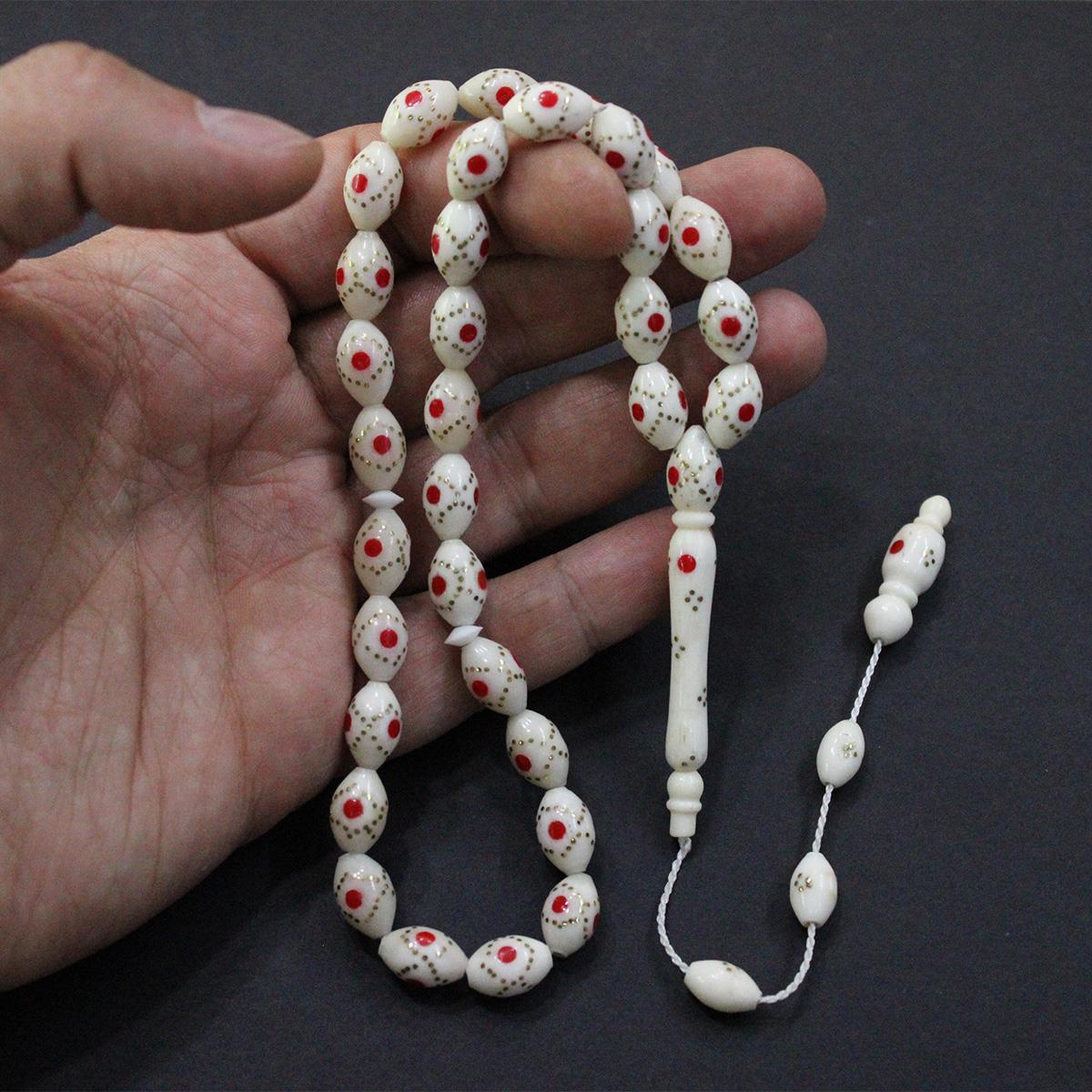 Prinç Renkli İşlemeli Deve Kemiği Beyzi Model 7,5*11,5 (mm)