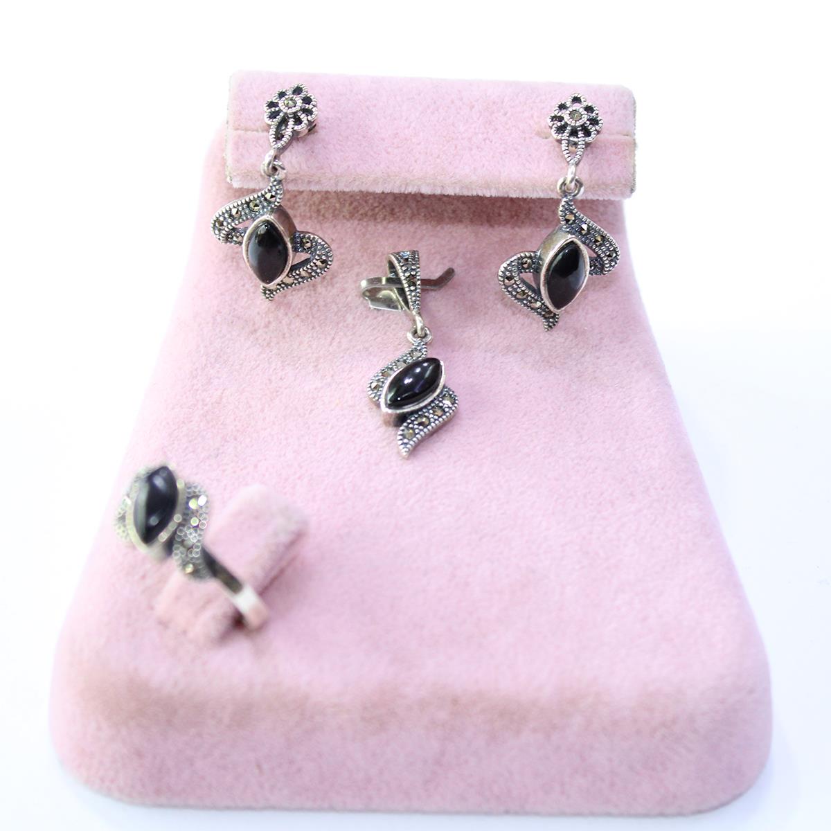 Oltu Taşlı Markazit Üçlü Set Model - 20