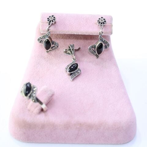 Oltu Taşlı Markazit Üçlü Set Model - 20