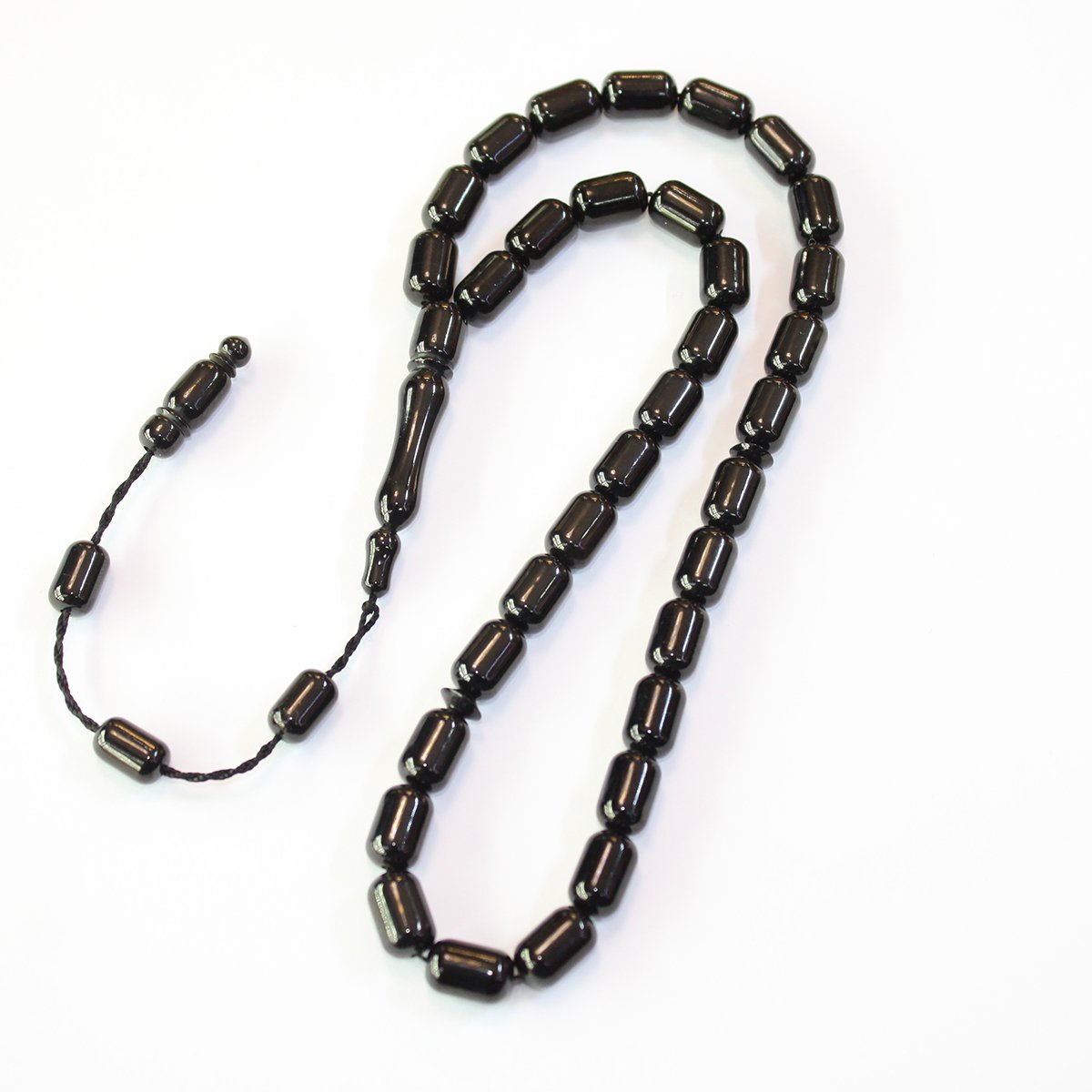 Sistemli Oltu Taşı Tespih Kapsül Kesim 7*10,5 (mm)