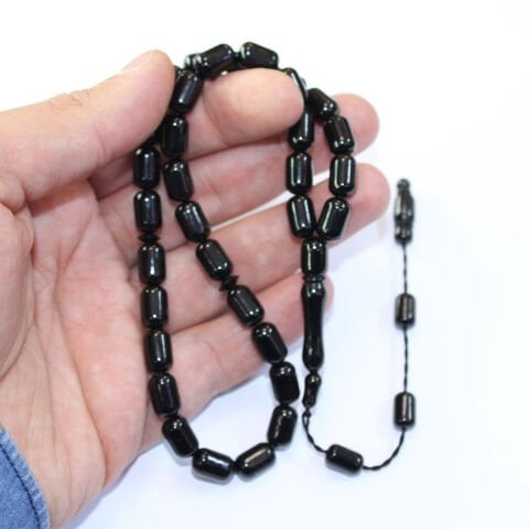 Sistemli Oltu Taşı Tespih Kapsül Kesim 7*10,5 (mm)