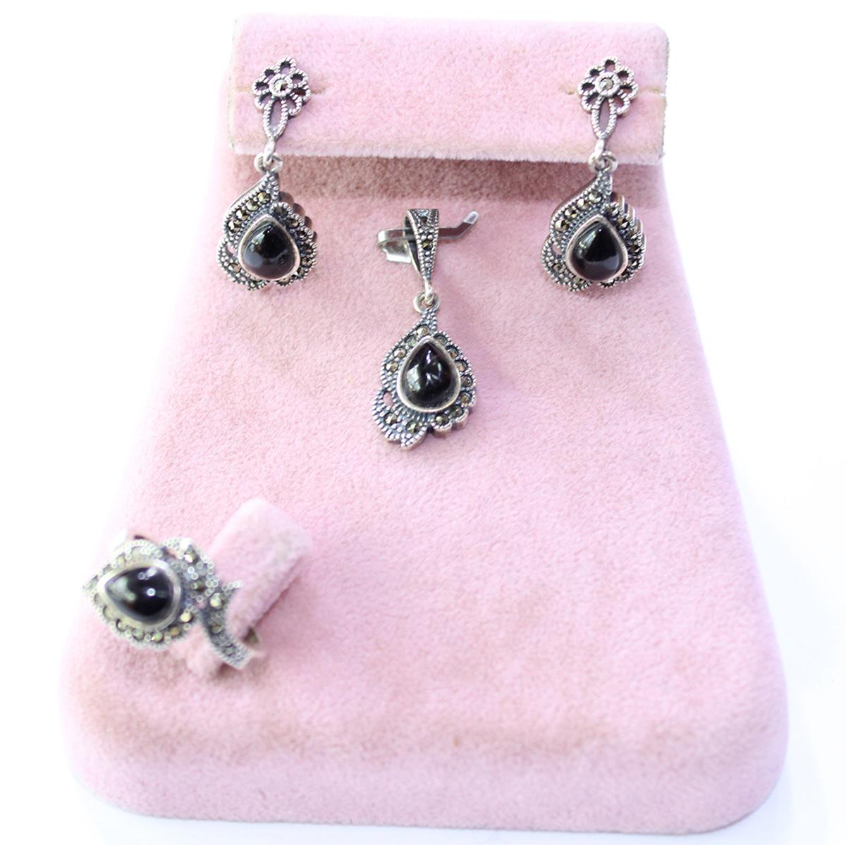 Oltu Taşlı Markazit Üçlü Set Model - 22