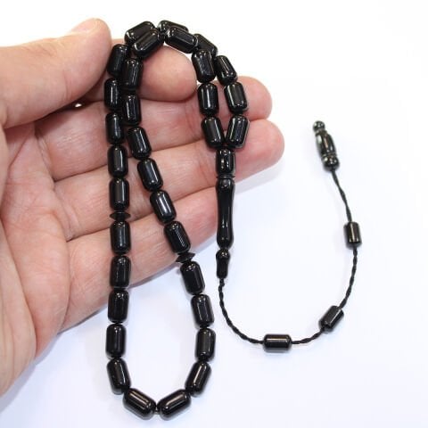 Sistemli Oltu Taşı Tespih Kapsül Kesim 6*10 (mm)