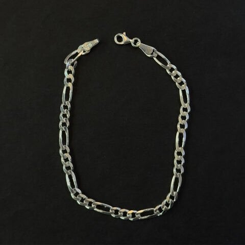 Figaro Model Gümüş Erkek Bileklik