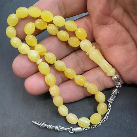 Kaliningrad Damla Kehribar Beyzi Tespih 7*8,5 (mm)