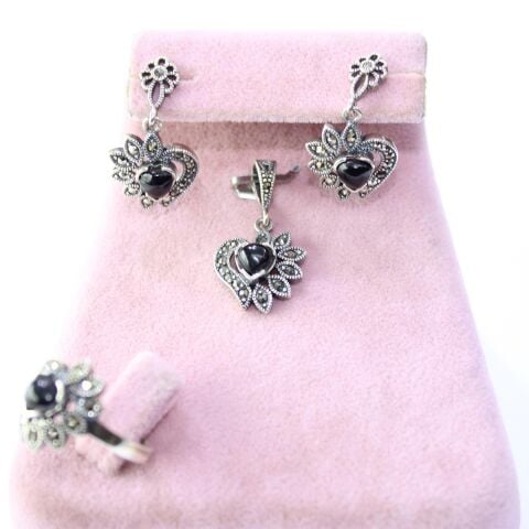 Oltu Taşlı Markazit Üçlü Set Model - 24