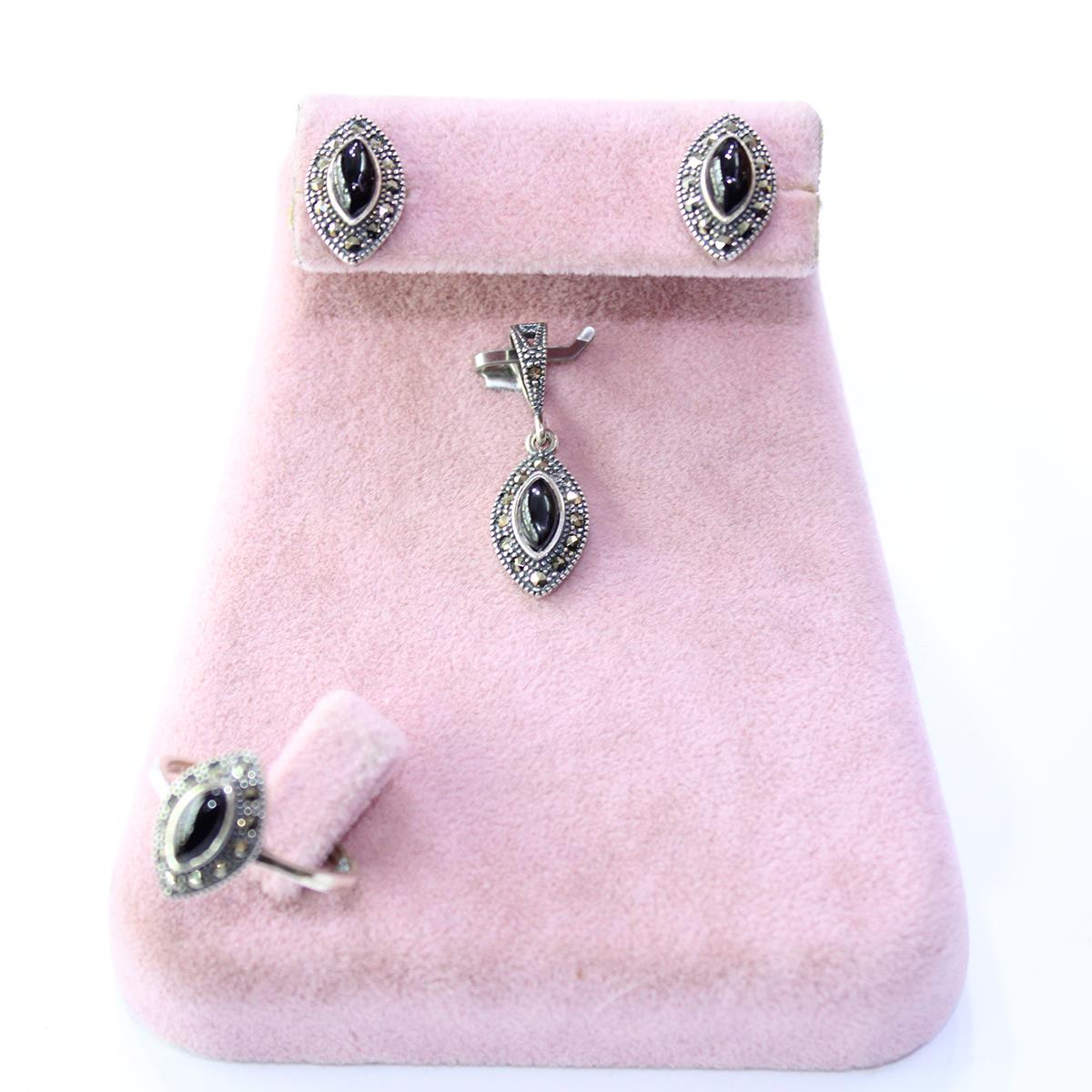 Oltu Taşlı Markazit Üçlü Set Model - 25