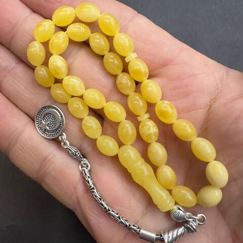 Kaliningrad Damla Kehribar Beyzi Tespih 6,5*8,5 (mm)-1