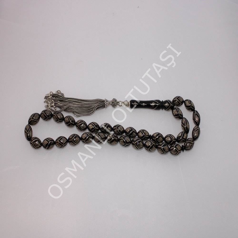 Gümüş İşlemeli Baklava Desen Beyzi Kesim 8,5*13,5 (mm)