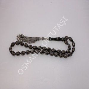 Gümüş İşlemeli Baklava Desen Beyzi Kesim 8,5*13,5 (mm)