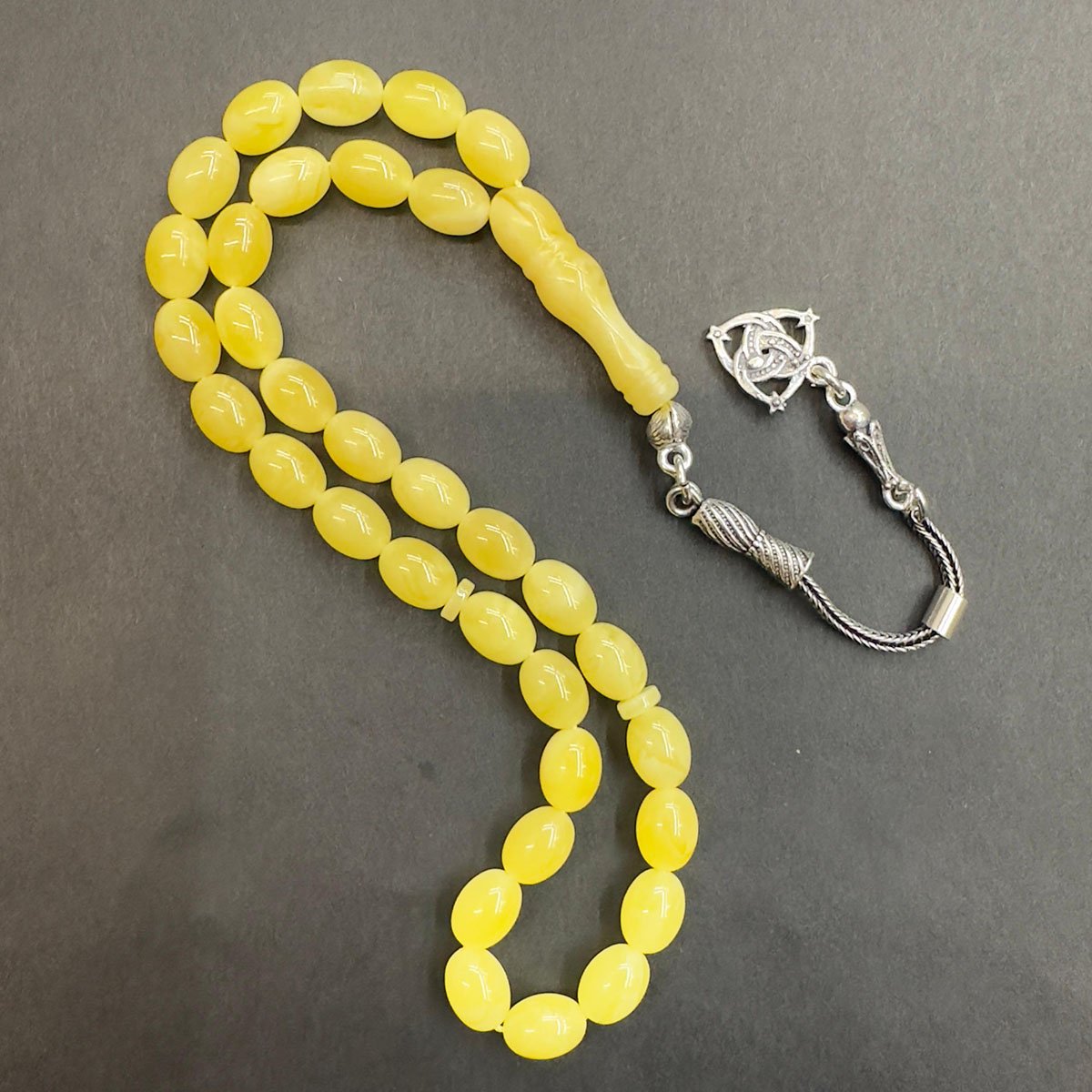 Kaliningrad Damla Kehribar Beyzi Tespih 6*8 (mm)-3