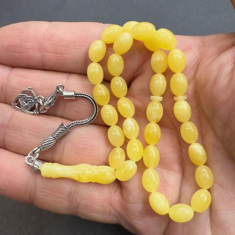 Kaliningrad Damla Kehribar Beyzi Tespih 6*8 (mm)-3