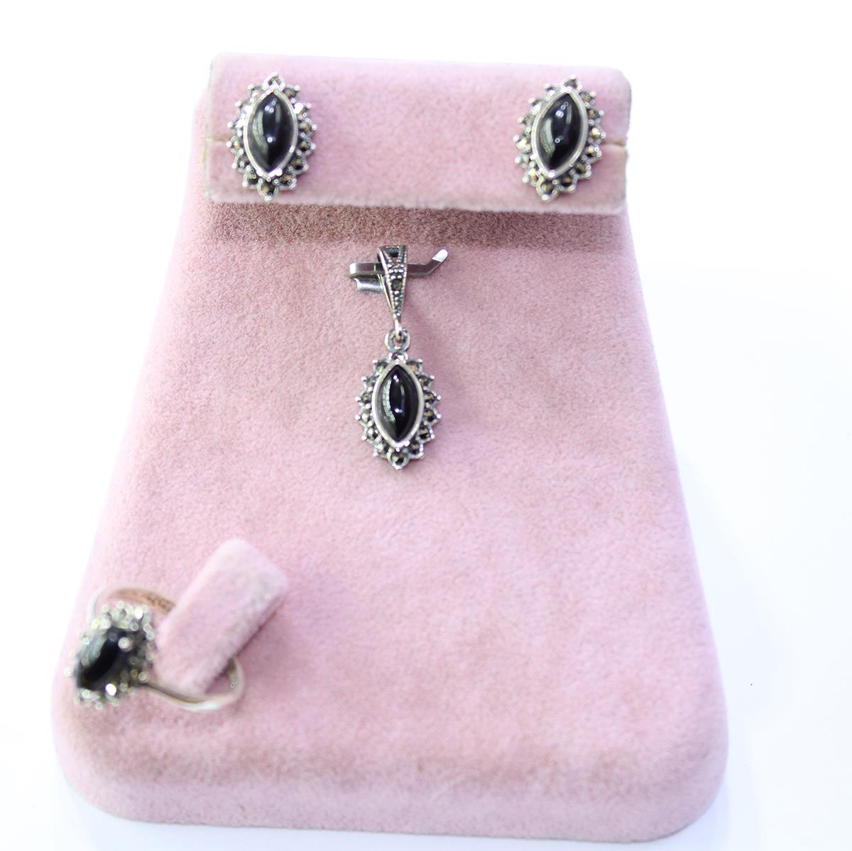 Oltu Taşlı Markazit Üçlü Set Model - 27