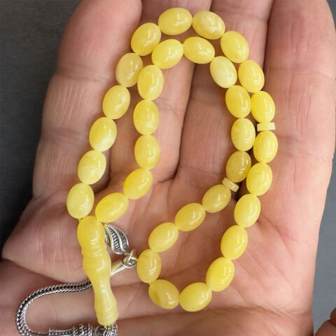 Kaliningrad Damla Kehribar Beyzi Tespih 6*8 (mm)-4