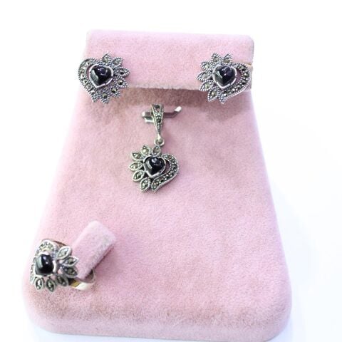 Oltu Taşlı Markazit Üçlü Set Model - 28