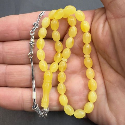 Kaliningrad Damla Kehribar Beyzi Tespih 6*8 (mm)-6