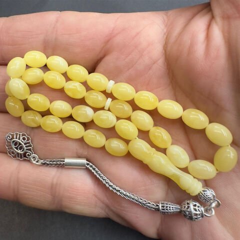 Kaliningrad Damla Kehribar Beyzi Tespih 6*8 (mm)-7