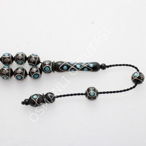 Baklava Desen Firuze İşlemeli Küre Kesim 10 (mm)