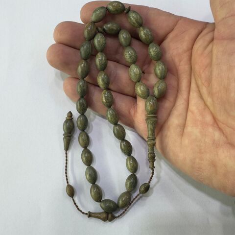 Yerli Atölye İşçiliği Yeşil Pelesenk Beyzi Tespih 8*12 (mm)