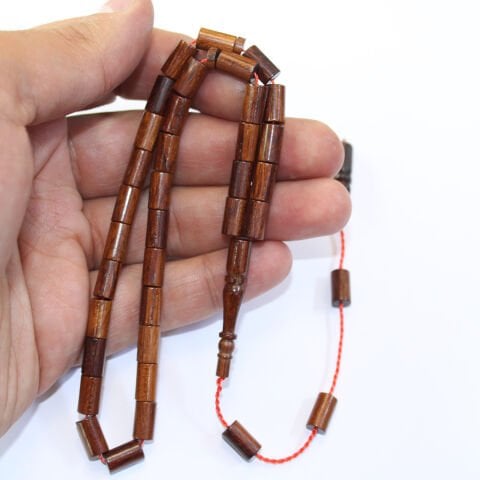 Yerli Atölye İşçiliği Kesme Yılan Ağacı Tespih 5,5*9 (mm)