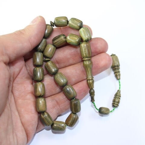 Yerli Atölye İşçiliği Maskot Yeşil Pelesenk Tespih 9*12,5 (mm)