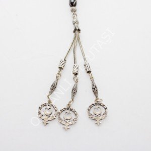 Çift Sıra Çeşm-i Bülbül Firuze İşlemeli Arpa Kesim 7*11 (mm)