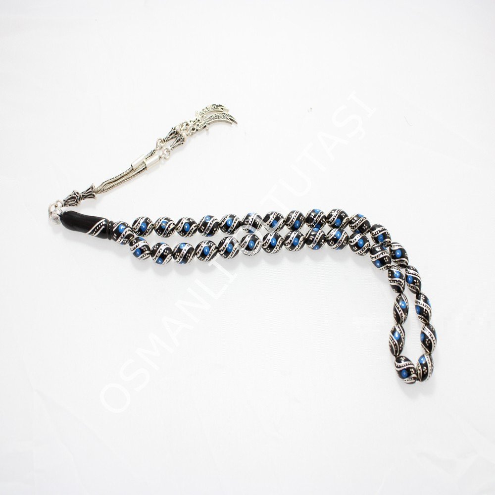 Çift Sıra Çeşm-i Bülbül Firuze İşlemeli Arpa Kesim 7*11 (mm)