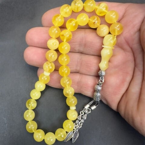 Kaliningrad Damla Kehribar Küre Tespih 9 (mm)-3