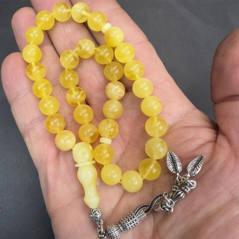 Kaliningrad Damla Kehribar Küre Tespih 9 (mm)-3