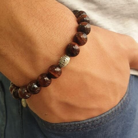 Kırmızı Kaplangözü Doğal Taş Bileklik