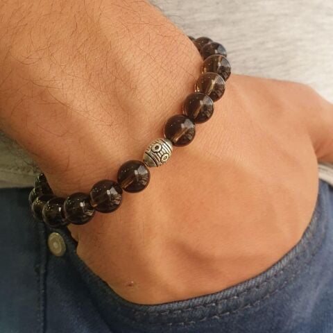 Dumanlı Kuvars Doğal Taş Bileklik