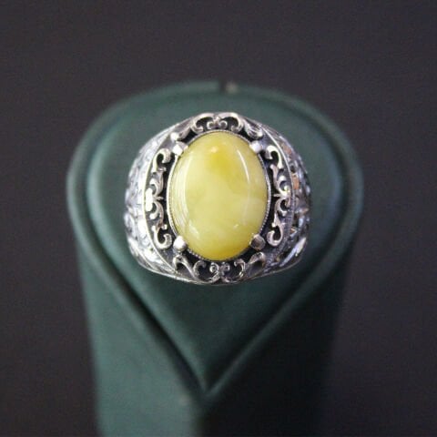 El Yapımı Kalem İşçiliği Gümüş Kaliningrad Erkek Yüzük-2