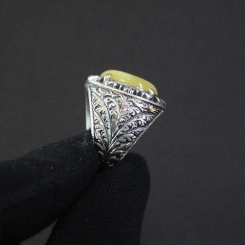 El Yapımı Kalem İşçiliği Gümüş Kaliningrad Erkek Yüzük-2