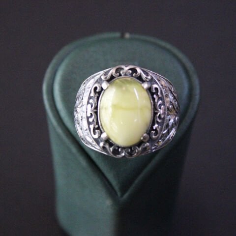 El Yapımı Kalem İşçiliği Gümüş Kaliningrad Erkek Yüzük-3