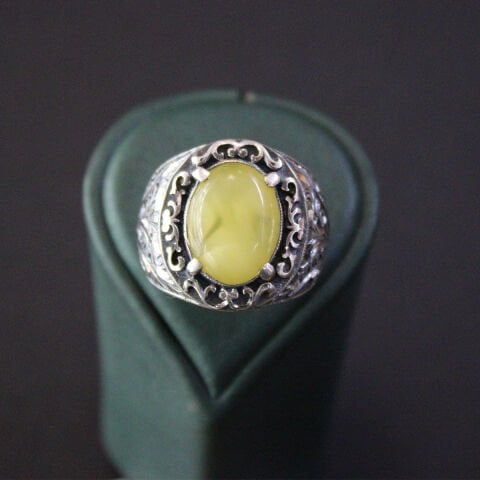 El Yapımı Kalem İşçiliği Gümüş Kaliningrad Erkek Yüzük-4