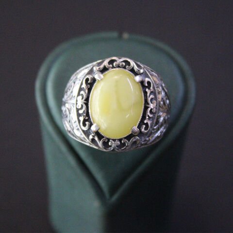 El Yapımı Kalem İşçiliği Gümüş Kaliningrad Erkek Yüzük-6