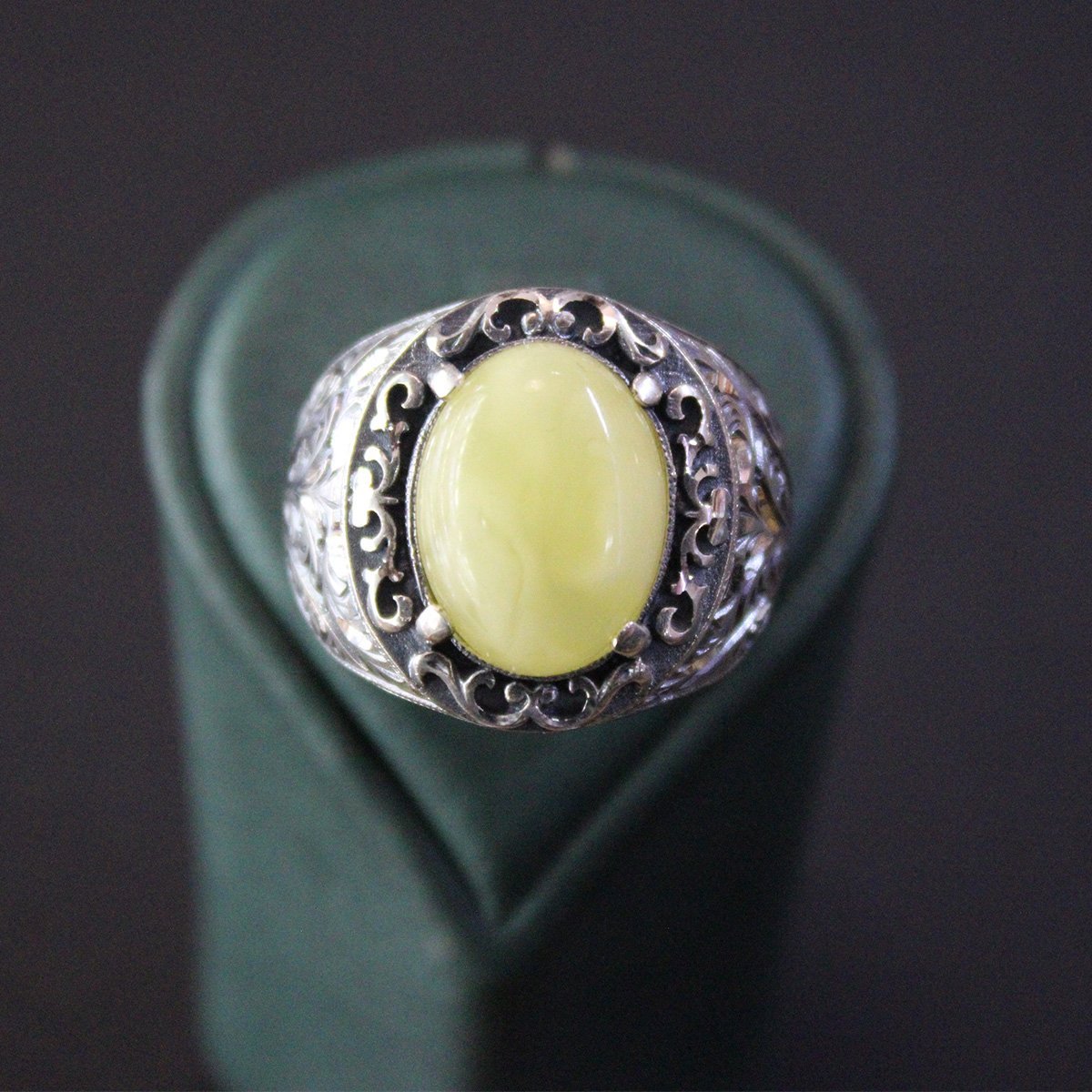 El Yapımı Kalem İşçiliği Gümüş Kaliningrad Erkek Yüzük-7